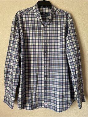 Vineyard Vines Men’s Blue Plaid Button-Down Shirt